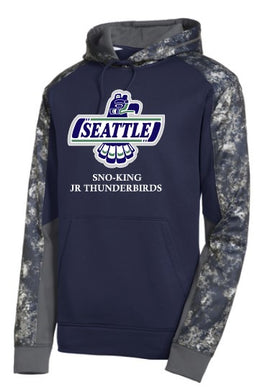 Sno-King Jr Thunderbirds Navy/Camo Performance Hoodie