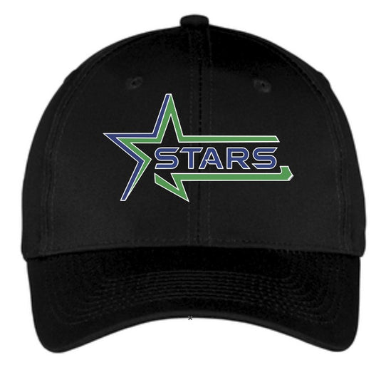 STARS Unstructured Black Velcro Back Cap