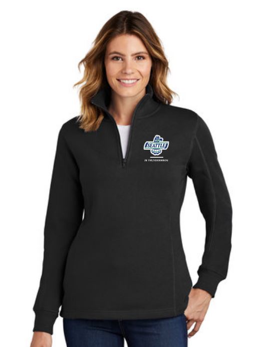 Sno-King Fleece 1/4 Zip Ladies Black Sweatshirt