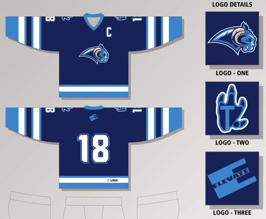 Blue Taun Tauns Sublimation Hockey Jersey