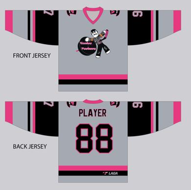 Load image into Gallery viewer, VooDoo Puckers Gray Sublimation Hockey Jersey
