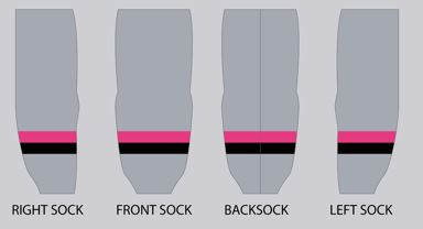 VooDoo Puckers Gray Sublimation Hockey Socks