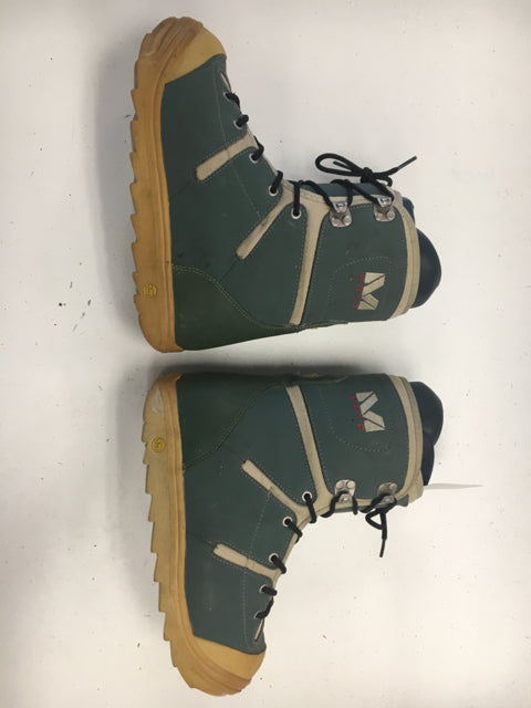 Used Burton MOTO Green/Cream/Blue Womens Size 7 Snowboard Boots