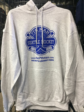 The 7th Man Seattle Hockey New Grey Adult Hockey Sweatshirt