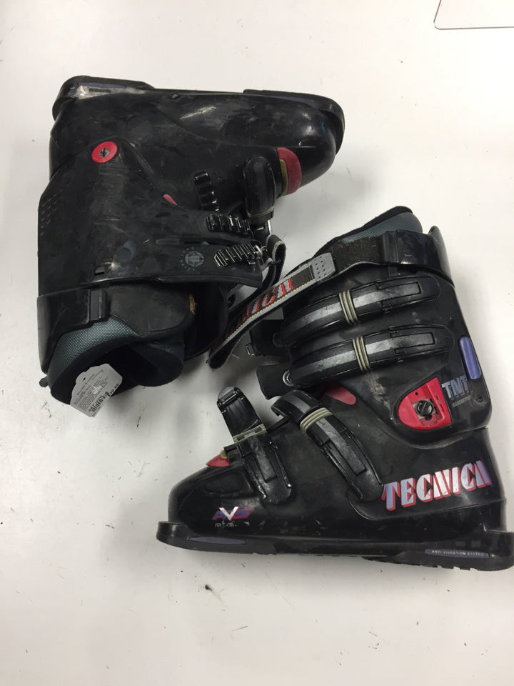 Load image into Gallery viewer, Tecnica TNT Carbon Tech Black/Red/Blue Size 267 mm Used Downhill Ski Boots
