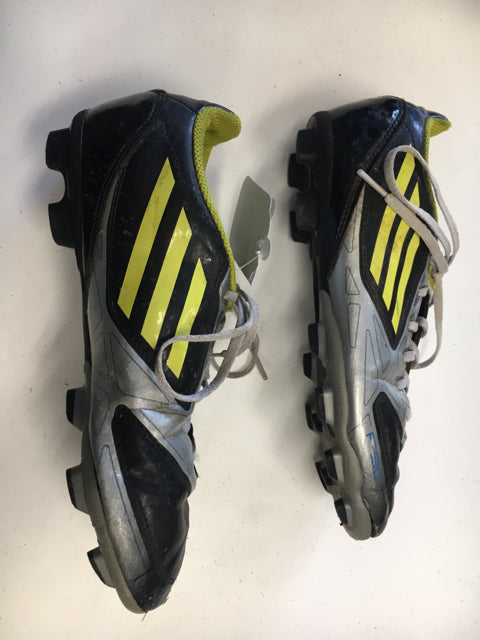 Load image into Gallery viewer, Used Adidas F-50 TRX FG Black/Silver/Yellow Mens Size 5.5 Soccer Cleats
