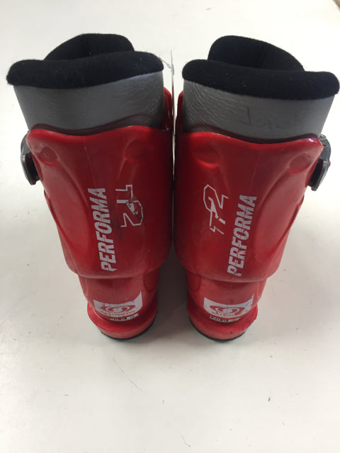 Load image into Gallery viewer, Salomon Performa T2 Red Size 247mm Used Downhill Ski Boots
