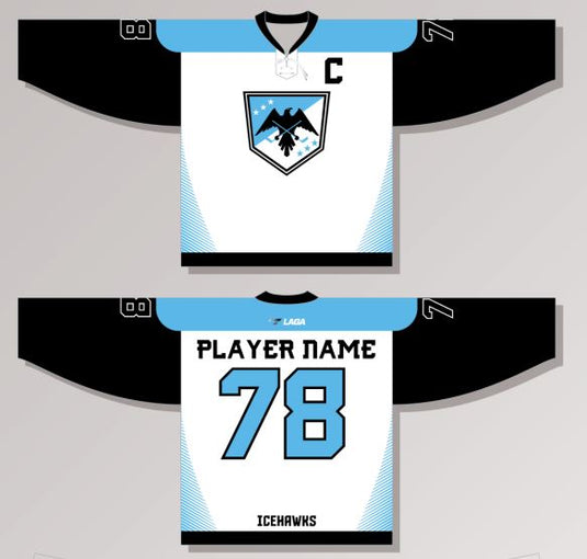 Ice Hawks KHL White New Hockey Jersey