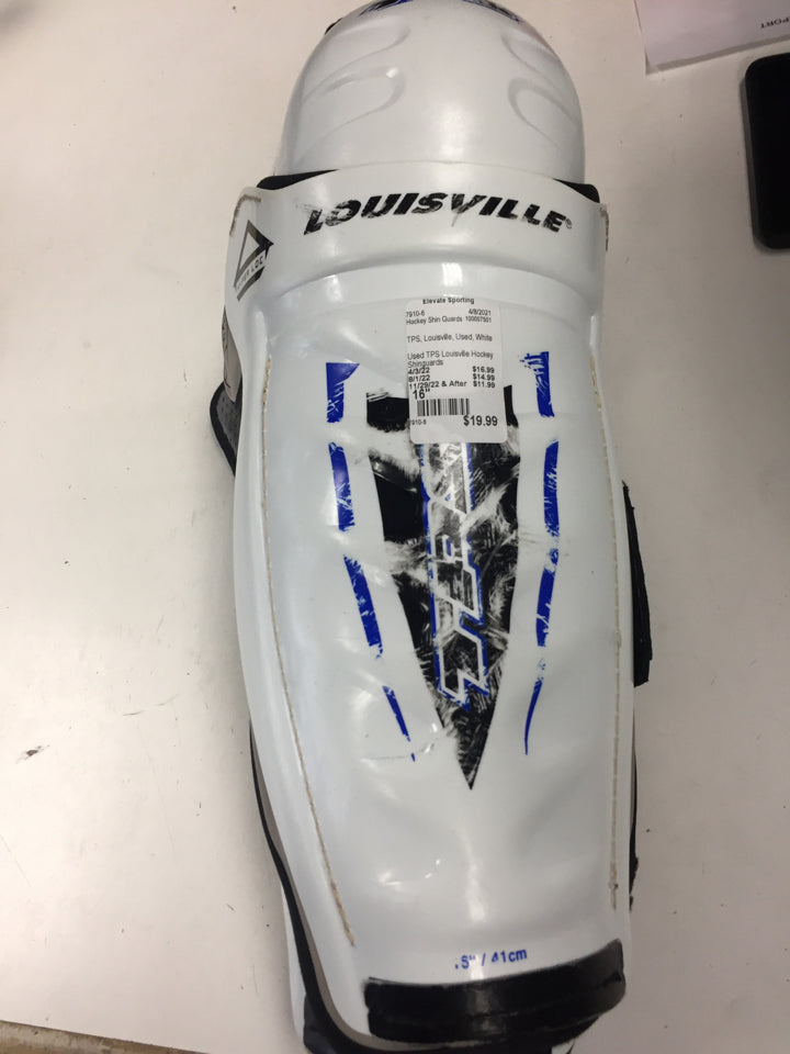 TPS Louisville Used White Size 16" Hockey Shin Guards