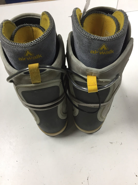 Airwalk CYM Grey/Yellow Mens Size Specific 6 Used Snowboard Boots