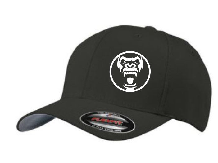 Load image into Gallery viewer, Gorillas Flexfit Curved Bill Black Cap
