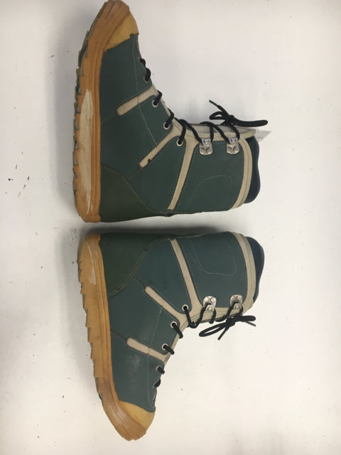 Used Burton MOTO Green/Cream/Blue Womens Size 7 Snowboard Boots