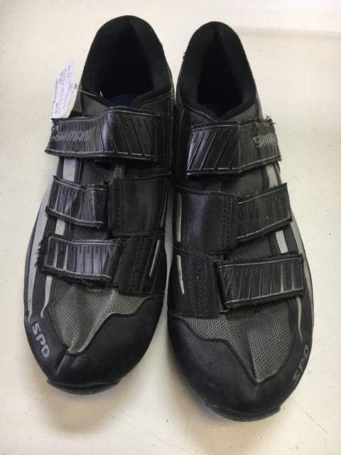 Load image into Gallery viewer, Shimano SH-M121G Black/Silver Mens 10.5 Used Biking Shoes
