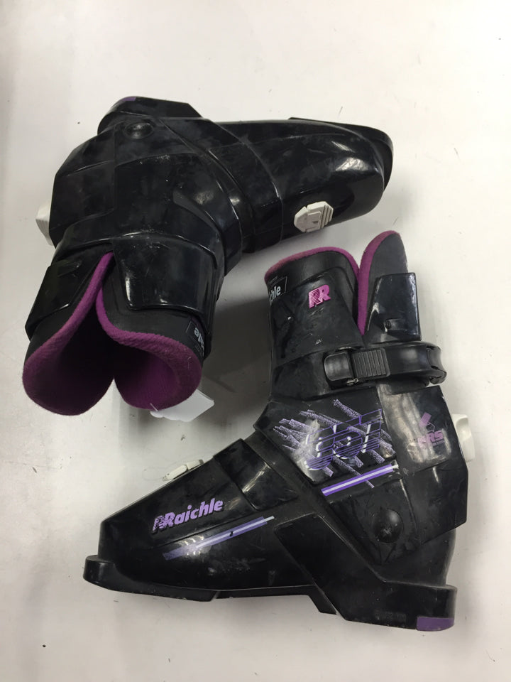 Load image into Gallery viewer, Raichle 351 Black/Purple Size 282mm Used Downhill Ski Boots
