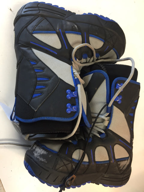 Load image into Gallery viewer, lamar grey/blue Yth. Size Specific 5 Used Snowboard Boots
