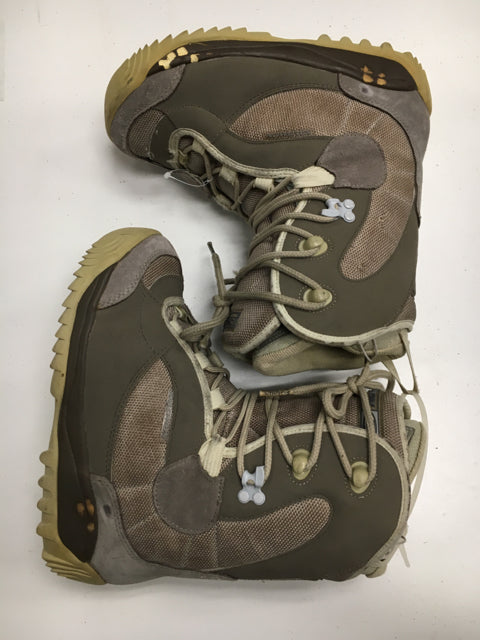 Load image into Gallery viewer, Used Salomon AutoFit Grey/Tan Womens Size 6.5 Snowboard Boots
