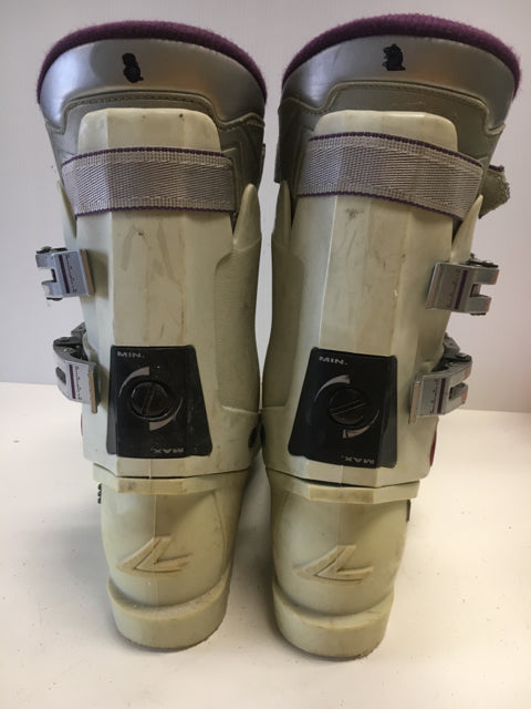 Used Lange XR7 White/Purple Size Women's 7 Downhill Ski Boots