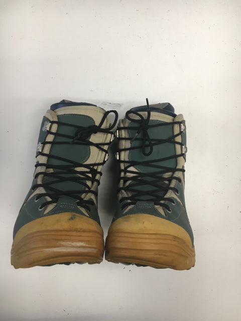 Load image into Gallery viewer, Used Burton MOTO Green/Cream/Blue Womens Size 7 Snowboard Boots
