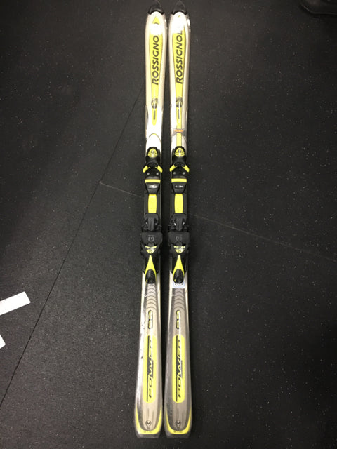 Rossignol Power 9S Yellow/Black/White Length 174cm Used Downhill Skis w/Bindings