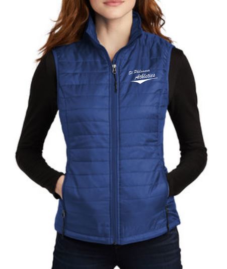 Load image into Gallery viewer, St. Philomena Ladies New Packable Puffy Vest
