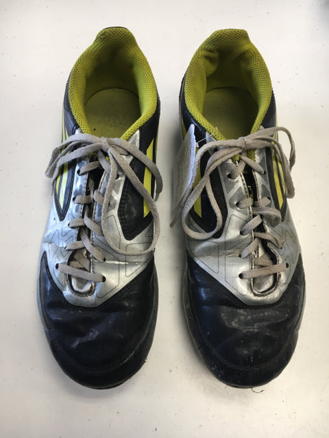 Load image into Gallery viewer, Used Adidas F-50 TRX FG Black/Silver/Yellow Mens Size 5.5 Soccer Cleats
