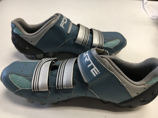 Load image into Gallery viewer, Used Forte Blue/Grey Sr Shoe Size 8 Biking Shoes
