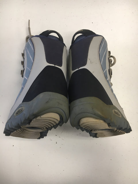 Used Burton MOTO Grey/Purple/Blue Womens Size 6 Snowboard Boots
