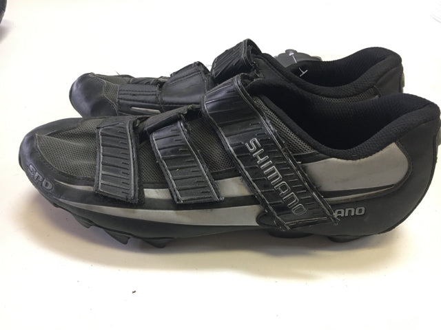 Load image into Gallery viewer, Shimano SH-M121G Black/Silver Mens 10.5 Used Biking Shoes
