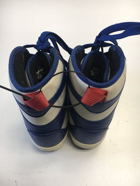 Used Liquid Blue/white/red Kids Size 5 Snowboard Boots