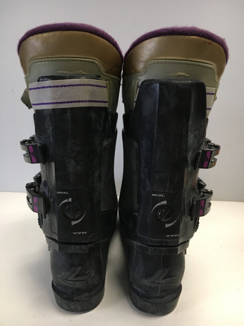 Load image into Gallery viewer, Lange XR8 Black/Purple Size 5 Used Downhill Ski Boots
