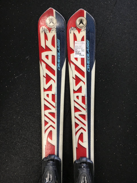 Load image into Gallery viewer, Used Dynastar Omeglass Black/Red Length 130 cm Downhill Skis w/Bindings
