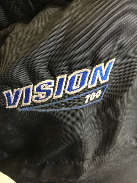 Load image into Gallery viewer, Vaughn Vision 700 Black Jr. Size Specific Medium Used Hockey Goalie Pants
