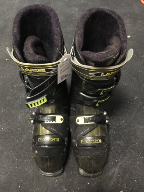 Load image into Gallery viewer, Lange MAX Black /Yellow Size 302mm Used Downhill Ski Boots
