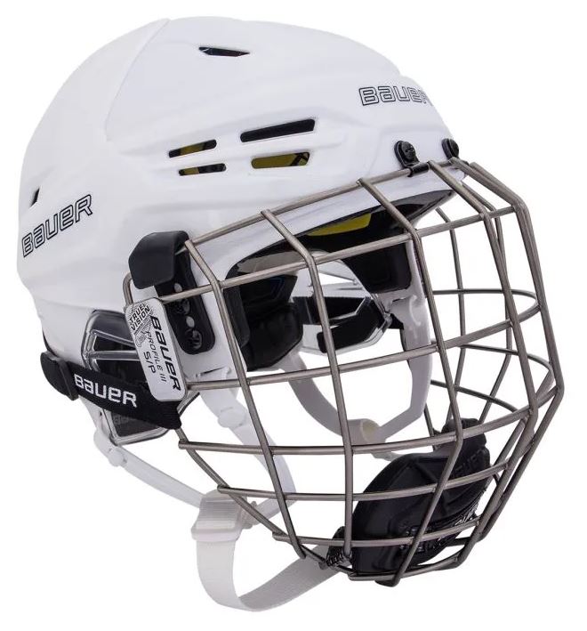 Bauer RE-AKT 95 Combo White Size Large New Ice Hockey Helmet