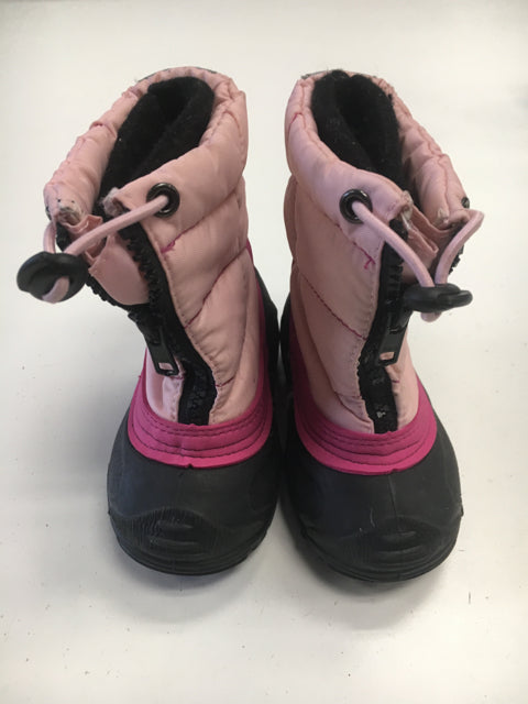 Used kamik Pink/Black Kids Size 5 Winter Boots