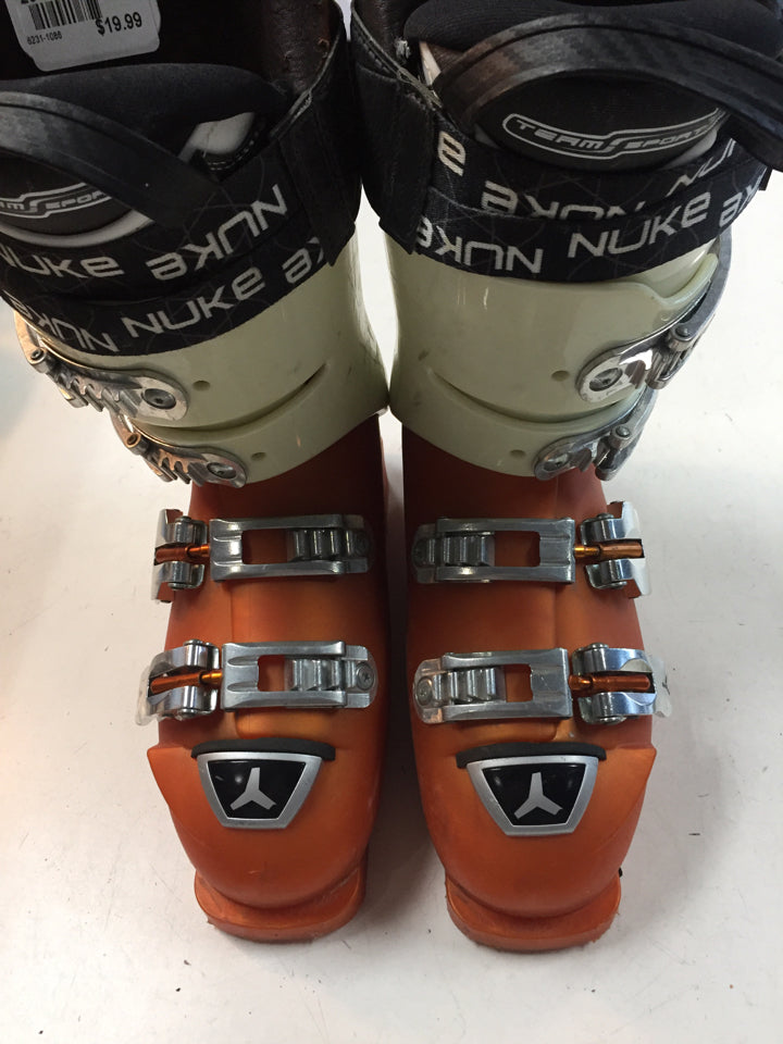 Load image into Gallery viewer, Atomic Nuke Orange Size 294mm Used Downhill Ski Boots
