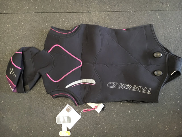 Load image into Gallery viewer, Used W/Tags TriBord Black/Pink Womens Size Specific Small Wetsuit
