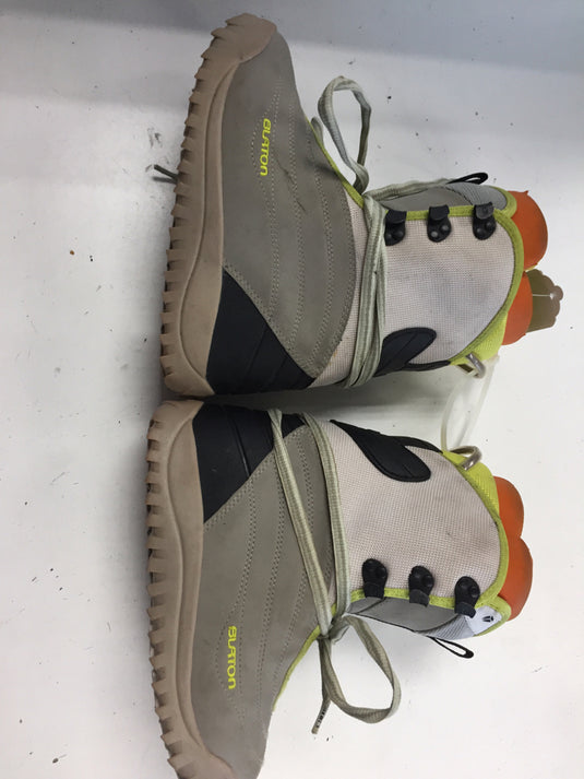 burton freestyle snowboard boots mens Burton Freestyle Grey/Yellow/Orange Jr. Size Specific 5 Used Snowboard – ELEVATESPORTING