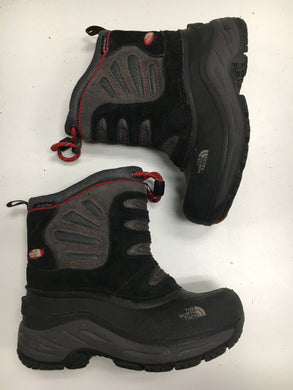 Used North Face HOT Black/Red Kids Size 13 Winter Boots