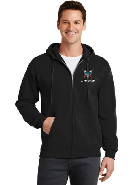 Tacoma Rockets Full Zip Up Adult Hooded Sweatshirt