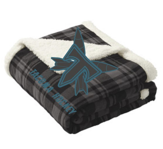 Load image into Gallery viewer, Tacoma Rockets Flannel Sherpa Blanket
