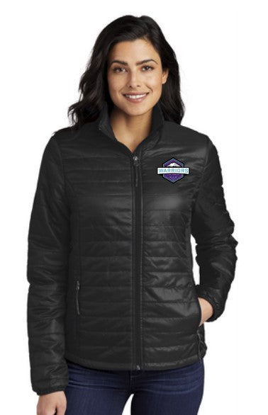 Load image into Gallery viewer, Warriors Lacrosse Ladies Packable Puffy Jacket
